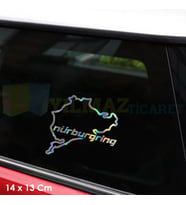 Nürburgring Renkli Hologram Oto Cam Sticker Araba Etiket Çıkartma Yapıştırma Aksesuar 14 X 13 Cm