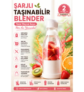BARDAK BLENDER Taşınabilir USB Şarjlı Meyve Karıştırıcı