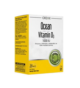 Orzax Ocean Vitamin D3 1000 Iu Oral Sprey 20 Ml (Bordo)