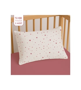 %100 Pamuklu Bebek Yastık Kılıfı 35x45 ( 2 Adet )
