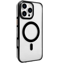 Joko Apple iPhone 16 Pro Max Gleam PC Sert Magsafe Kılıf - Şeffaf-Siyah