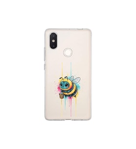 Xiaomi Mi 8 SE ile uyumlu Splash arı tasarımlı şeffaf silikon kılıf