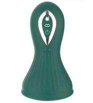 Fastieshop Emme ve Dil Yalamalı Titreşimli Şarjlı Göğüs Vajina Pompası (Yeşil)