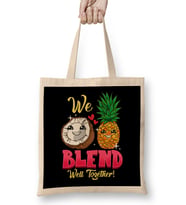 We Blend Well Together Funny Pineapple Coconut Pun Bez Çanta Uzun Saplı