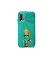 Redmi 9T ile uyumlu Splash ahtapot tasarımlı şeffaf silikon kılıf