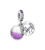 Mor Sedefli Seni Sonsuz Seviyorum Charm  925 Ayar Gümüş