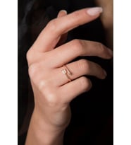Kadın Ok Yüzük Model Rose Kaplama 925 Ayar Gümüş Yüzük