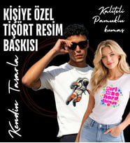 Fotoğraf Baskılı Tişört Unisex Pamuklu Kendin Tasarla (Beyaz)