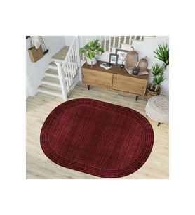 Eliana Home Baskılı, Yıkanabilir Kaymaz Taban Oval Halı TYC00515952723 100x150 cm (Kırmızı)