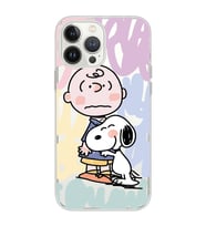 Iphone 12 Pro Uyumlu Snoopy ve Charlie Brown Tasarımlı Şeffaf Telefon Kılıfı