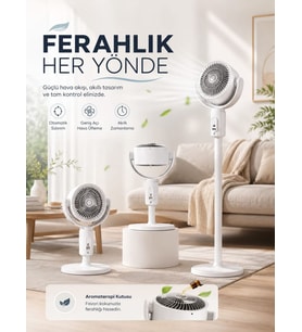 5 Kademeli Hız Ayarıyla Güçlü Hava Akışlı Dikey Vantilatör
