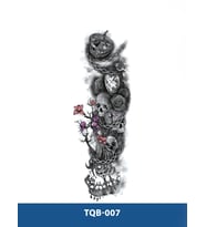 TQB-007 KURUKAFA VE ÇİÇEK DESEN GEÇİCİ KOL DÖVMESİ-TATTO