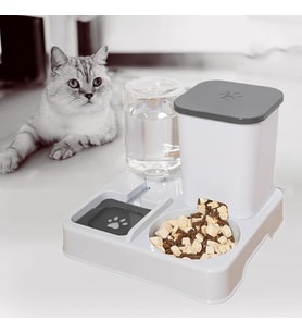Monozone 2in1 Otomatik Evcil Hayvan Mama Su Kabı Kedi ve Köpek Mama Su Sebili 750g Mama 1L Su