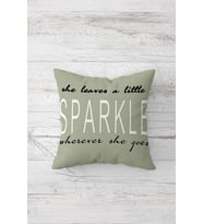 Sparkle Yazılı Çift Tarafı Baskılı Gizli Fermuarlı Yastık Kılıfı Kırlent Koltuk Yastık Kılıfı (Gri-Beyaz)
