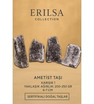 Sertifikalı Ametist Taşı Kütlesi 200-250 Gr – Doğal Ham Kristal Şifa Taşı Stresi Azalt Huzur Ver (Çok Renkli)