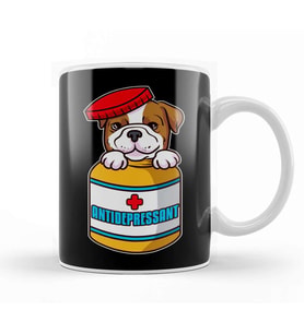 Adorable Dog Antidepressant Pets Fix Depression Kupa Bardak Porselen