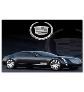 Cakatabloo Siyah Süper Lüx Cadillac ve Logo MDF Tablo
