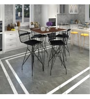 Knsz masa sandalye takımı hem105zengin cvzsyh 130*070 4 sandalye syhsyh kolçaklı