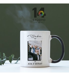 Stüdyo 14 Kişiye Özel Fotoğraflı Sihirli Kupa- Babalar Günü- Sevigili -Doğum günü