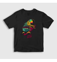 Presmono Unisex Çocuk Siyah Helmets Daft Punk T-Shirt 59788tt