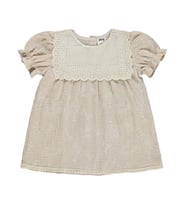 Civil Baby Kare Yaka Brodeli 6-18 Ay Elbise - Bej