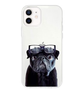PrintiFy Apple  iPhone 12 ile Uyumlu 1mm Slim Fit Köpek 3 050f Baskılı Şeffaf  Kılıf