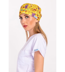 Sarı Emojiler Desenli Doktor Hemşire Veteriner Aşçı Hastane Cerrahi Bone