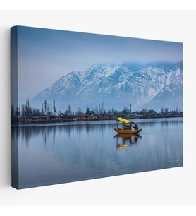 Hindistan Srinagar Dal Gölü Kış Manzara Tablosu-1244