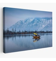 Hindistan Srinagar Dal Gölü Kış Manzara Tablosu-1244