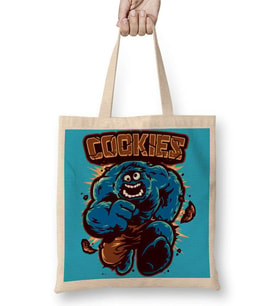 Cookie Monster Kurabiye Canavarı Hulk Bez Çanta Uzun Saplı