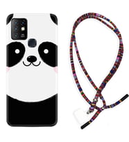 INFINIX Hot 8 9 10 11S Hot 10 Play 10T Kılıf Boyun Asklı Rasta Silikon Sevimli Panda 1794