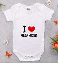 BK Kids I Love New York Tasarımlı Bebek Body Zıbın - Model 1