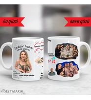 Kendin tasarla Porselen Kupa Bardak, Kişiye Özel Kupa Bardak - Çift Taraf Fotoğraf Baskılı, Hediye (Beyaz)