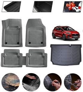 Ford Fiesta 2018-2025 Uyumlu Paspas Araca Özel Bagaj Havuzu MBS Gri