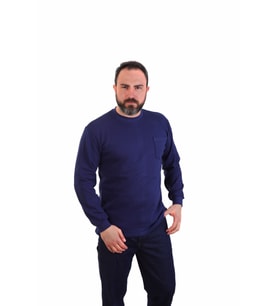 ESER - Bisiklet Yaka Sweatshirt - Cepli - Lacivert