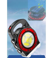 Günej Enerjili Şarjlı Kamp Lambası COB LEDLİ 20 WATT 3 Kademeli USB Çıkışlı Taşınabilir SOLAR LAMBA (Siyah)