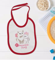BK Kids Annesinin Çiçeği Tasarımlı Kırmızı Bebek Mama Önlüğü-1