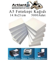 Fotokopi Kağıdı A5 80 gr 500 lü 10 Paket  Fotokopi Kağıdı Lazer İnkjet ve Fotokopi Makineleri İçin Uyumlu (Beyaz)