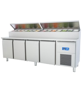 Öztiryakiler Dört Inox Kapılı Buzdolabı Pizza Hazırlık Tablalı, Tag 470 Ntv, 240x70 Cm