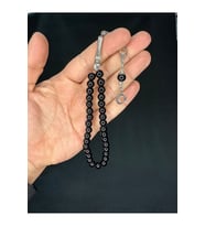 ONİKS TAŞI TESBİH KÜRE KESİM SİYAH RENK 8MM BİLEK BOY T-689