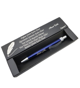 Signator® C467 Mavi Krom Tükenmez Kalem  İsme Özel Kalem  Hediyelik Kalem (Karışık)