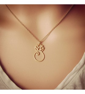 Özel Tasarım Lotus Çiçeği 925 Ayar Gümüş Hediyelik Kadın Kolye