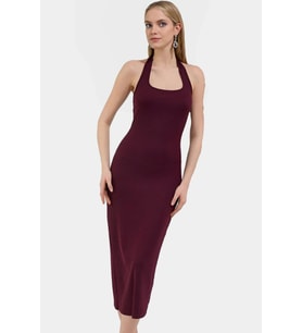 Midi Elbise Esnek Örme Kumaş Bodycon Kalıp Günlük Stil Kaliteli İşçilik Seçkin Malzeme