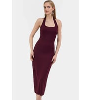 Midi Elbise Esnek Örme Kumaş Bodycon Kalıp Günlük Stil Kaliteli İşçilik Seçkin Malzeme