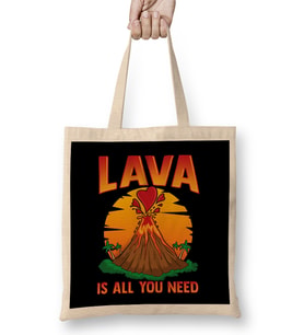 Cute Lava Is All You Need Volcano Valentines Day Bez Çanta Uzun Saplı