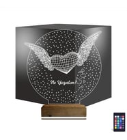 Luvivia Kalp Melek Sevgiliye Hediye Kişiye Özel 3D Lamba - Masa Gece Lambası