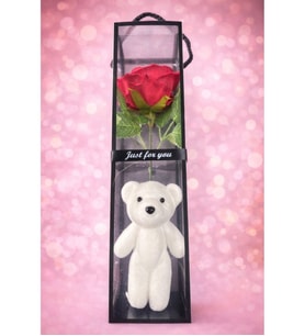 Sevimli Beyaz Ayıcık Sevgililer günü – Just For You Özel Tasarım Hediye (Çok Renkli-Renksız)