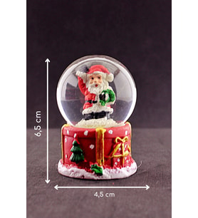 Dekoratif Yılbaşı Merry Christmas El Sallayan Noel Baba Temalı  Mini Boy Işıklı Kar Küresi 6,5 cm