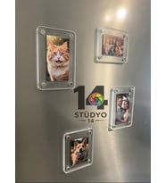 Stüdyo 14 Kişiye Özel Şeffaf Pleksi Buzdolabı Magneti (Fotoğraf Çıktısı ile Birlikte) 6x6 Tek Katman
