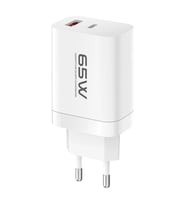 C99Q 65W Pd Destekli Type-C Usb Çift Çıkışlı Hızlı Şarj Adaptörü - Beyaz